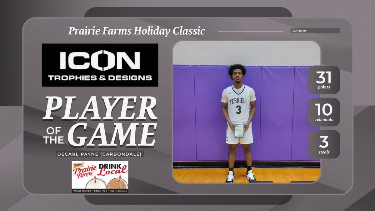 Game 19 #PFHClassic Player of the Game goes to <a href="/CCHSTerriers/">Terrier Athletics</a> player Decal Payne as he let his team with an impressive 31 points and 10 rebounds!