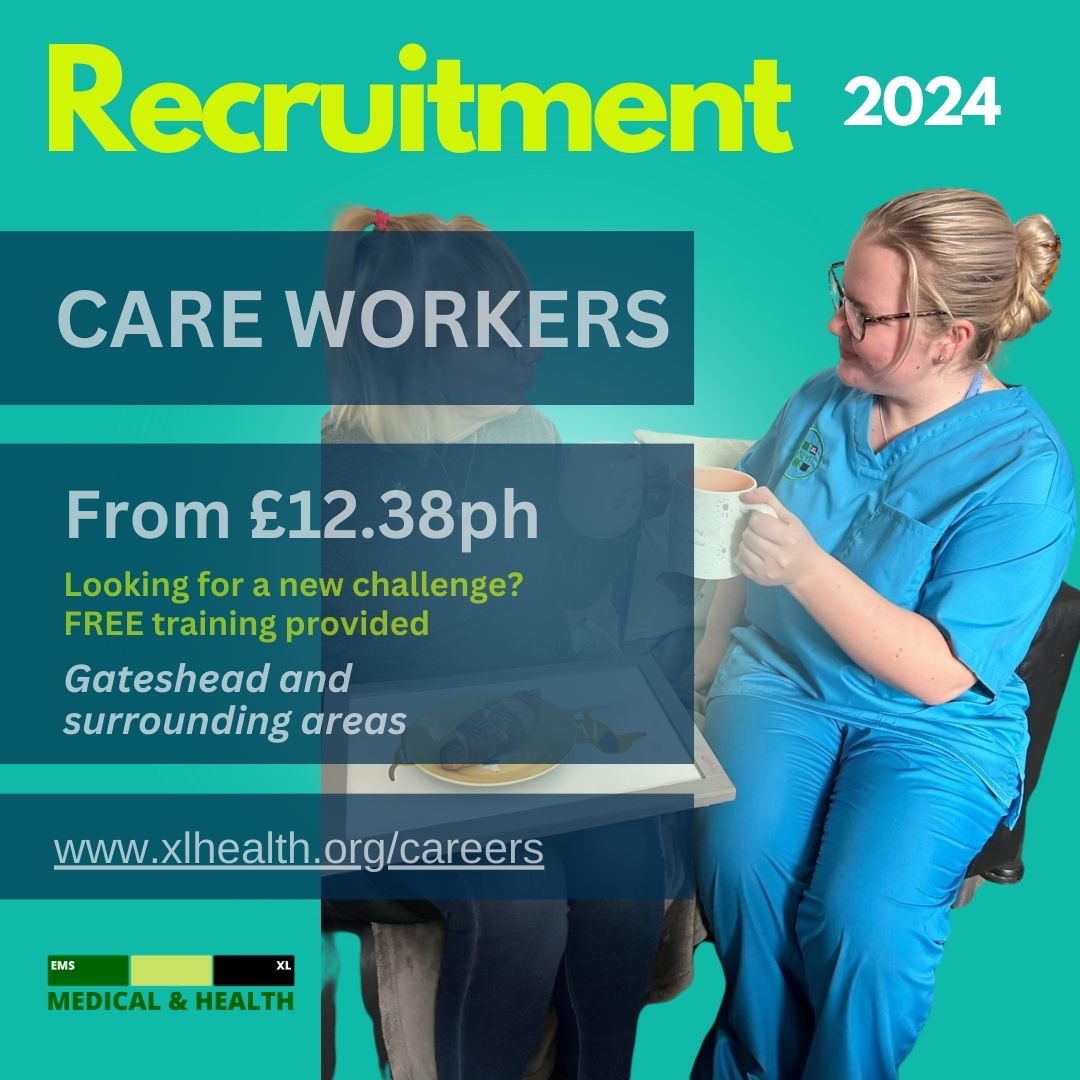 Looking for Care work in and around Gateshead?

Join our team!

Apply today👇
xlhealth.org/careers

#gatesheadjobs #casualwork #parttimework #care #caring #carework #homecare #gateshead #homecare #domcare #domiciliarycare #NorthEastJobs