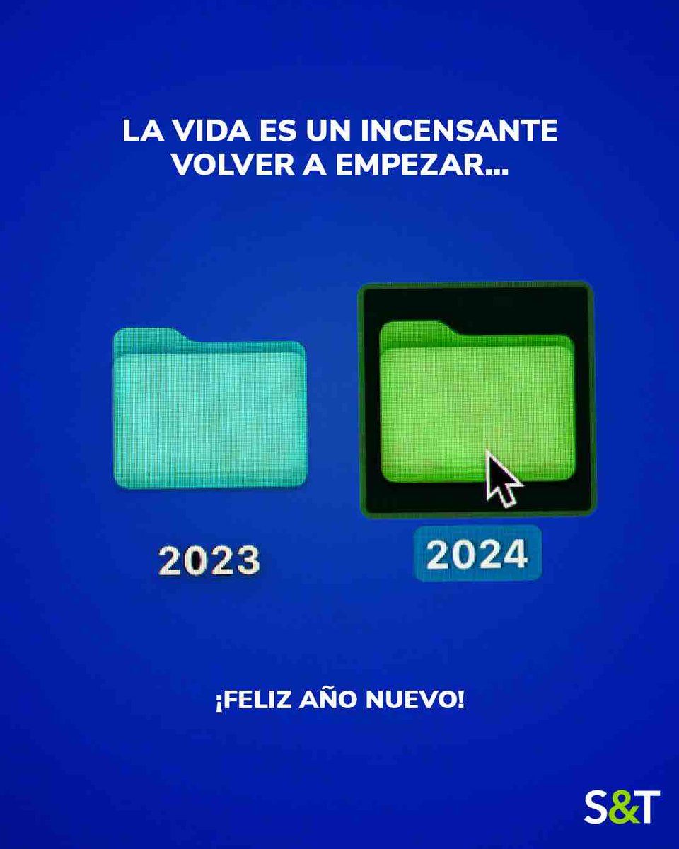 SoftwareandTech's tweet photo. Un ciclo que termina y uno que comienza; con él se abren nuevas posibilidades, anhelos y proyectos en los que habremos de  trabajar con renovados bríos. Que el año que inicia sea el mejor para ti, tu negocio y tu familia, te desea S&amp;T… https://t.co/ZWlG6s4E5t