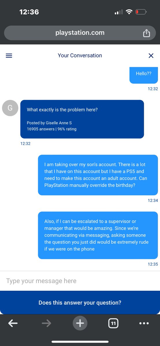 wOrldRANDOM's tweet photo. Trying to get help from @PlayStation and getting bots like this is crazy! And too many people are calling so they just keep hanging up #HellaRude #Canceled #WheresTheRealHelp https://t.co/zwUHLOYJM8