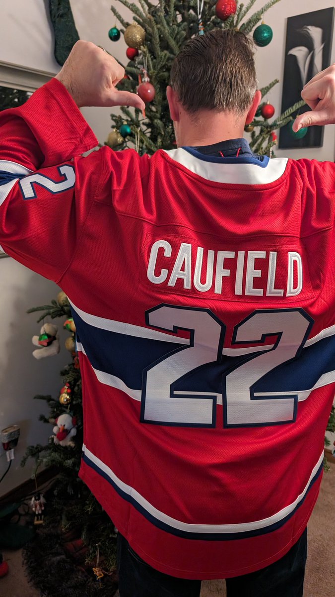 TruDan85's tweet photo. Ready for the #GoHabsGo game with my new #ColeCaufield jersey the wife got me for Xmas! https://t.co/RJYAZZ5UZv