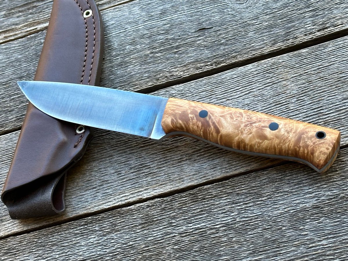 Excited to share the newest knife to my #etsy shop: Caladdie Knives 10 Inch Handcrafted Drop Point Fixed Blade With Sheath, Steel Blade, Maple Burl Handle etsy.me/3S0ksSs #beige #fixedbladeknife #bushcraftknife #knifewithsheath #outdoorknife #hikingknife #survivalknife