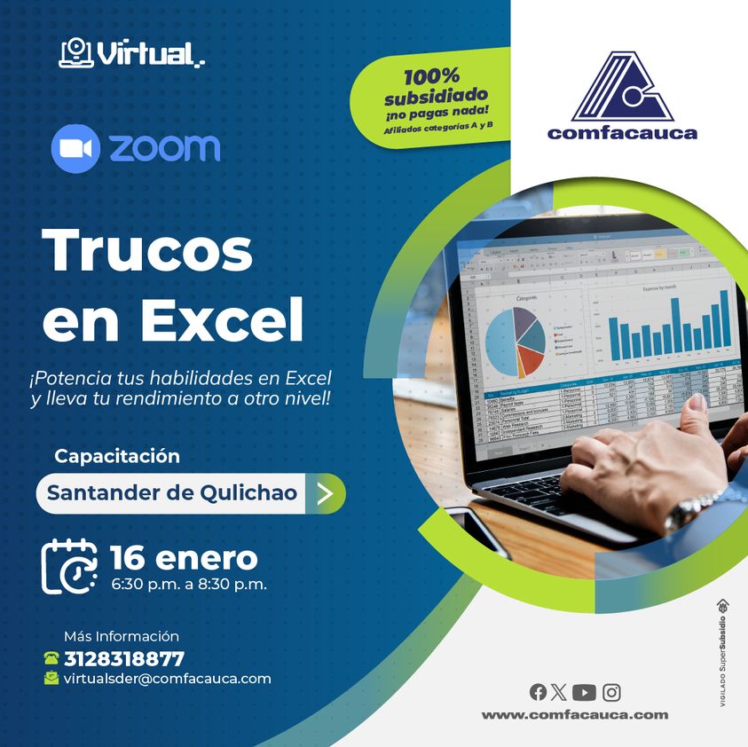 Proclama's tweet photo. #Comfacauca || Aprender a usar Excel no es complicado y mucho menos si sabes algunos trucos que mejorarán tu rendimiento.
@comfacauca te enseña algunos. 😎🥳
Recuerda, nuestro taller es virtual y 100% subsidiado para afiliados ✨ https://t.co/4QvO6yMsVN