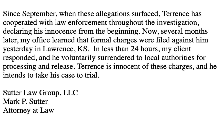 srrichey's tweet photo. The latest on Terrence Shannon Jr. with an official statement from his attorney. #Illini https://t.co/p06TkoFOJG