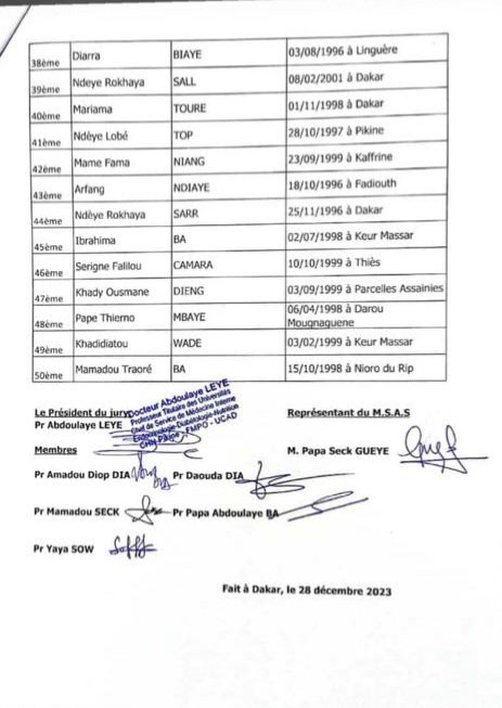 Résultats du concours d'internat, session 2023: section médecine