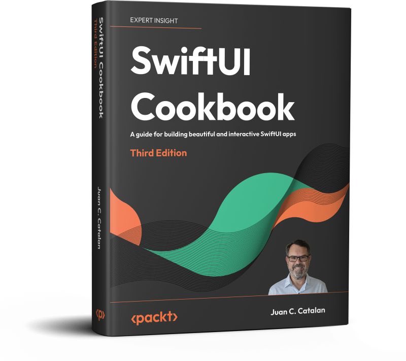 StewartLynch's tweet photo. I was one of two technical reviewers for this book by Juan Catalan.  SwiftUI Cookbook, Third Edition published by Packt, is available for purchase on Amazon https://t.co/RyunqGoJEv. It will be a great addition to the library of anyone learning SwiftUI.  Lots of great techniques. https://t.co/Y23VIE3oQo