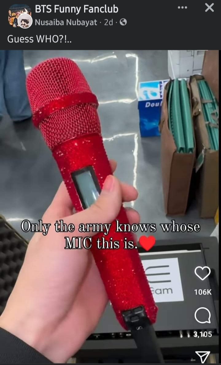 tododiaarmy's tweet photo. o microfone sendo do bambam do got7 https://t.co/V4Her5de3r