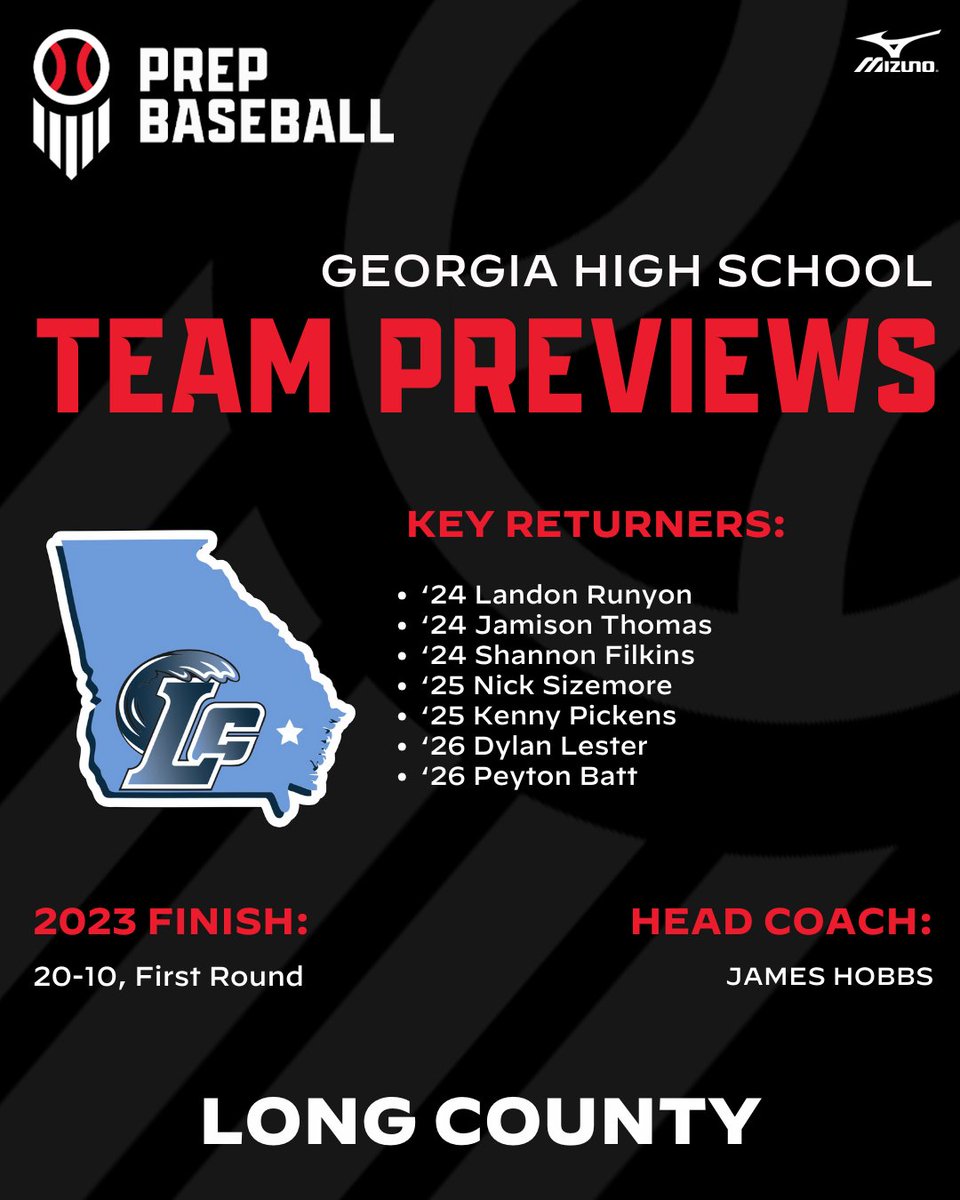 ✖️ 𝗚𝗲𝗼𝗿𝗴𝗶𝗮 𝗛𝗦 𝗧𝗲𝗮𝗺 𝗣𝗿𝗲𝘃𝗶𝗲𝘄 ✖️
𝙇𝙤𝙣𝙜 𝘾𝙤𝙪𝙣𝙩𝙮 𝘽𝙡𝙪𝙚 𝙏𝙞𝙙𝙚 (<a href="/LongBaseball1/">Long Baseball</a>)

+ The Blue Tide returning talent will be some of the strongest in 3A. They will be primed for a '24 playoff run. 

𝗙𝘂𝗹𝗹 𝗣𝗿𝗲𝘃𝗶𝗲𝘄: loom.ly/sGbbAZI