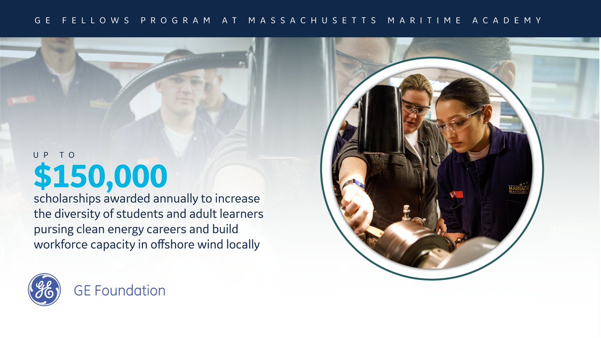 GE Foundation (@ge_foundation) on Twitter photo We're proud to have launched a scholarship program this past year for students entering Mass Maritime Academy focused on clean energy studies. Excited to continue to see the impact of this program on <a href="/MMAAdmissions/">Mass Maritime</a> students. We're proud to have launched a scholarship program this past year for students entering Mass Maritime Academy focused on clean energy studies. Excited to continue to see the impact of this program on <a href="/MMAAdmissions/">Mass Maritime</a> students.