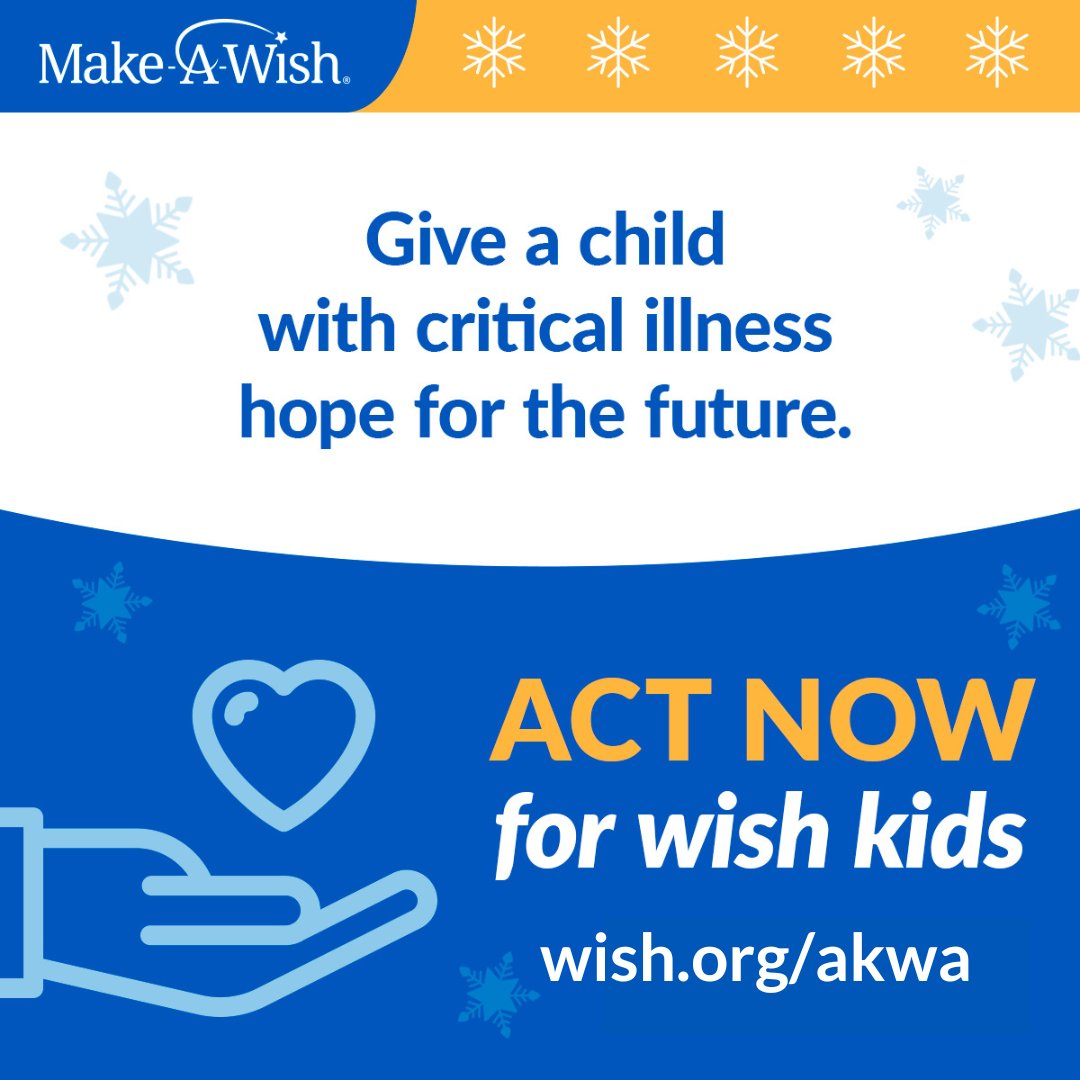 Together, let’s make 2023 the year that transformed the lives of more children with critical illnesses forever. 💙 There is still time to donate at wish.org/akwa