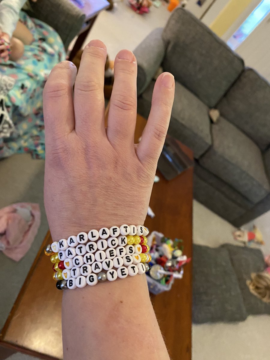 Jacqueline Grider (@miss_jacqui_g) on Twitter photo Ready for Sunday’s game with my new fav players bracelets! <a href="/Chiefs/">Kansas City Chiefs</a> <a href="/newheightshow/">New Heights</a> <a href="/tkelce/">Travis Kelce</a> #BOILERUP! Ready for Sunday’s game with my new fav players bracelets! <a href="/Chiefs/">Kansas City Chiefs</a> <a href="/newheightshow/">New Heights</a> <a href="/tkelce/">Travis Kelce</a> #BOILERUP!