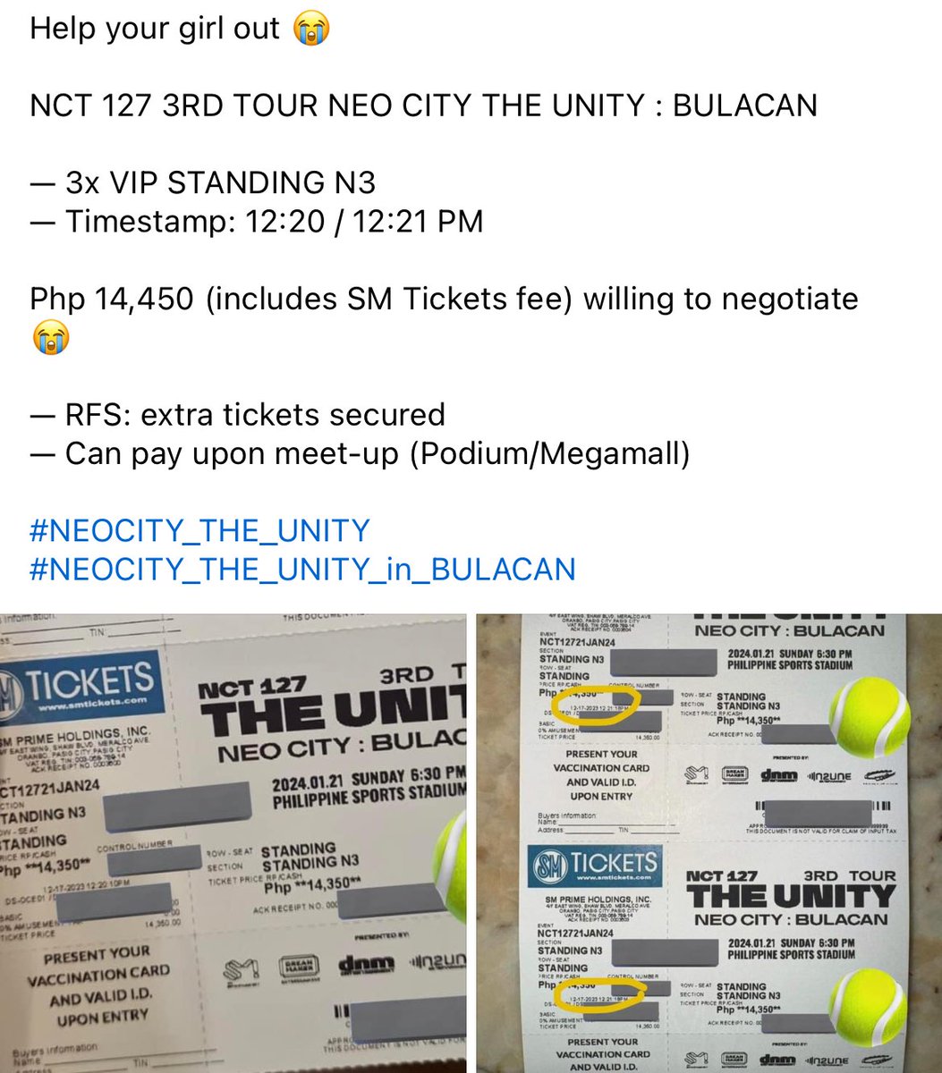 woosanbuys's tweet photo. wts lfb nct 127 3rd tour neo city the unity concert

‼️helping a friend lng‼️

CHECK THE DETAILS BELOW PO IF INTERESTED OR MESSAGE ME THANKSS (:

nct nct127 nct ph phillipines https://t.co/ybvE682XgP