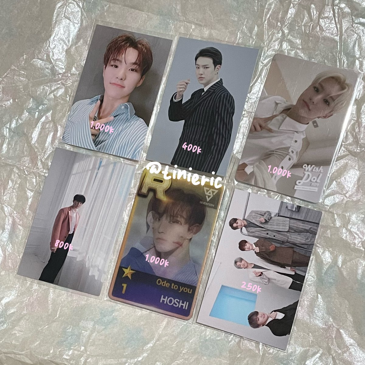 rts/likes are appreciated

wts / want to sell seventeen hoshi broadcast gongbang photocard

- 📍 jakarta
- no hnr/cancel/return/refund (serious buyer only)
- not for sensitive buyer❗️
- exc admin sh0pee 

🏷️ hit booseoksoon bss wishdol wd home gorden superstar pledis ssp pepo