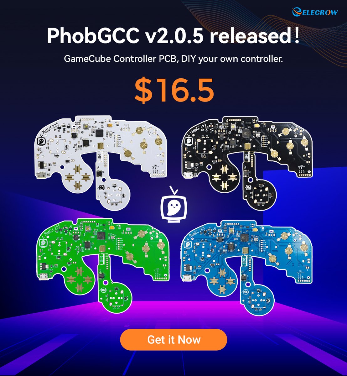 Elecrow1's tweet photo. 📢 Exciting News: #PhobGCC v2.0.5 GameCube Controller Motherboard Released at @Elecrow1🥳 #ElecrowPCB 
📌https://t.co/CjsIbZ4BZh https://t.co/q4z9yqge6j