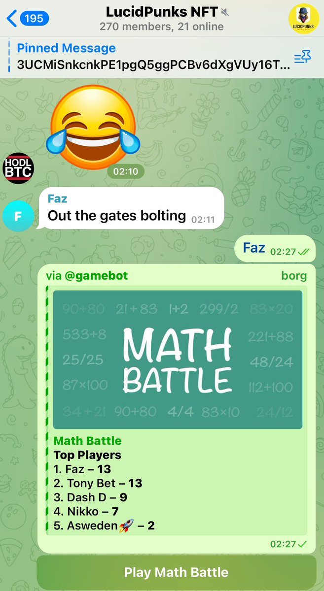 LucidPunks's tweet photo. Get in the Telegram and get practicing. Last community game we did 5000 $SILLY was put up for grabs. 

Telegram: https://t.co/S7ZXPAnLgk

Competition coming soon 👀 https://t.co/iuw2kcUXDq