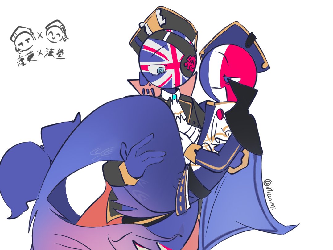 naomi24op's tweet photo. 🦈🇬🇧×🇫🇷🐟終於畫出來了...
 #컨트리휴먼 #カントリーヒューマンズ #countryhumans #CountryHumans https://t.co/zftcmDcAq5
