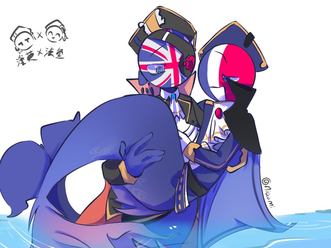 naomi24op's tweet photo. 🦈🇬🇧×🇫🇷🐟終於畫出來了...
 #컨트리휴먼 #カントリーヒューマンズ #countryhumans #CountryHumans https://t.co/zftcmDcAq5