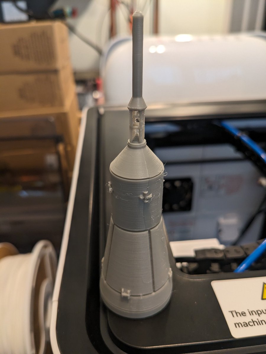 VectorRoll's tweet photo. #SaturnVRocket by Sergio Morales on @printablescom
#3DPrinter @QIDI_3dprinter #XSmart3
Had a few issues like a failed support I actually didn't need but All-In-All it came out great.
Paramount3D grey PLA
Had to heat to 240° to #3DPrint at XSmart3's default print speed.😸 https://t.co/gJ6KzXmcO6