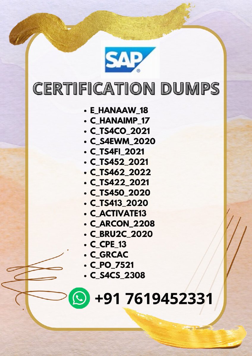 SAP_AllSolution's tweet image. Please ping me in my WhatsApp number +91 7619452331 for more details