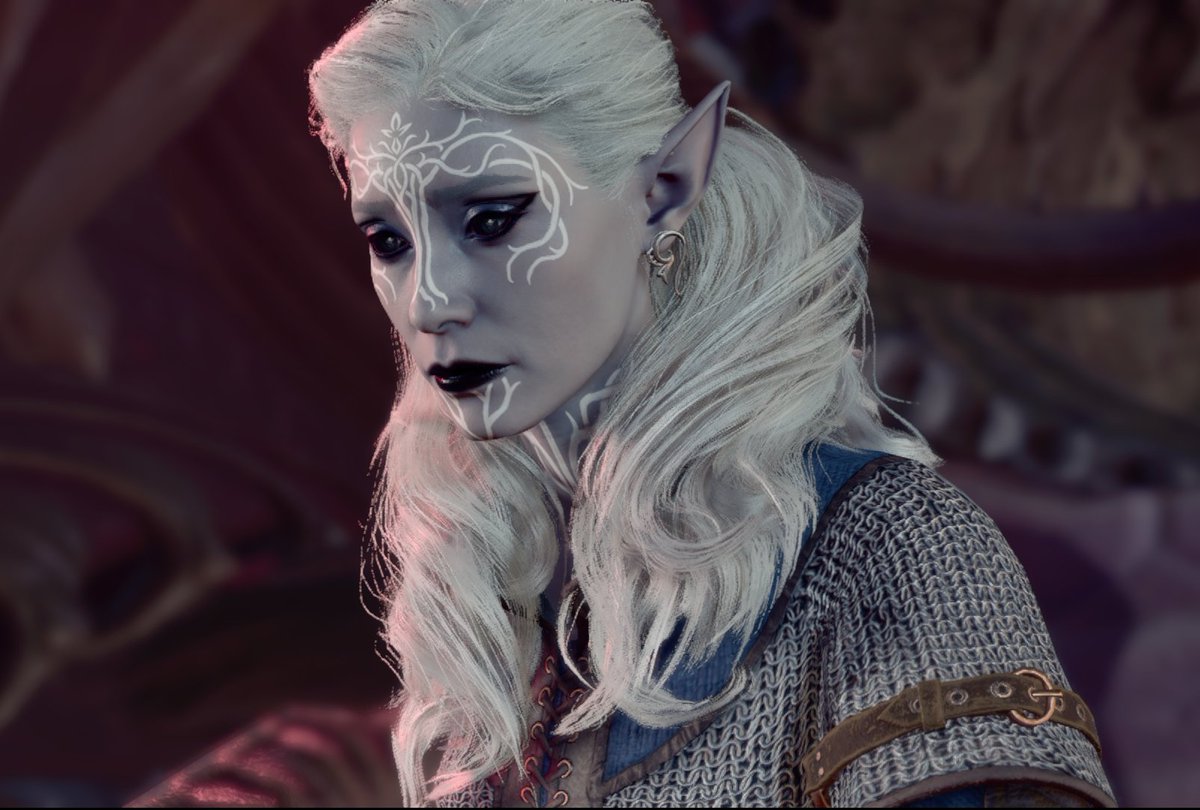 oshiro_draws's tweet photo. reviving myself real quick to show off my Selunite Drow Cleric #BaldursGate3 https://t.co/kLMtvVGCaP