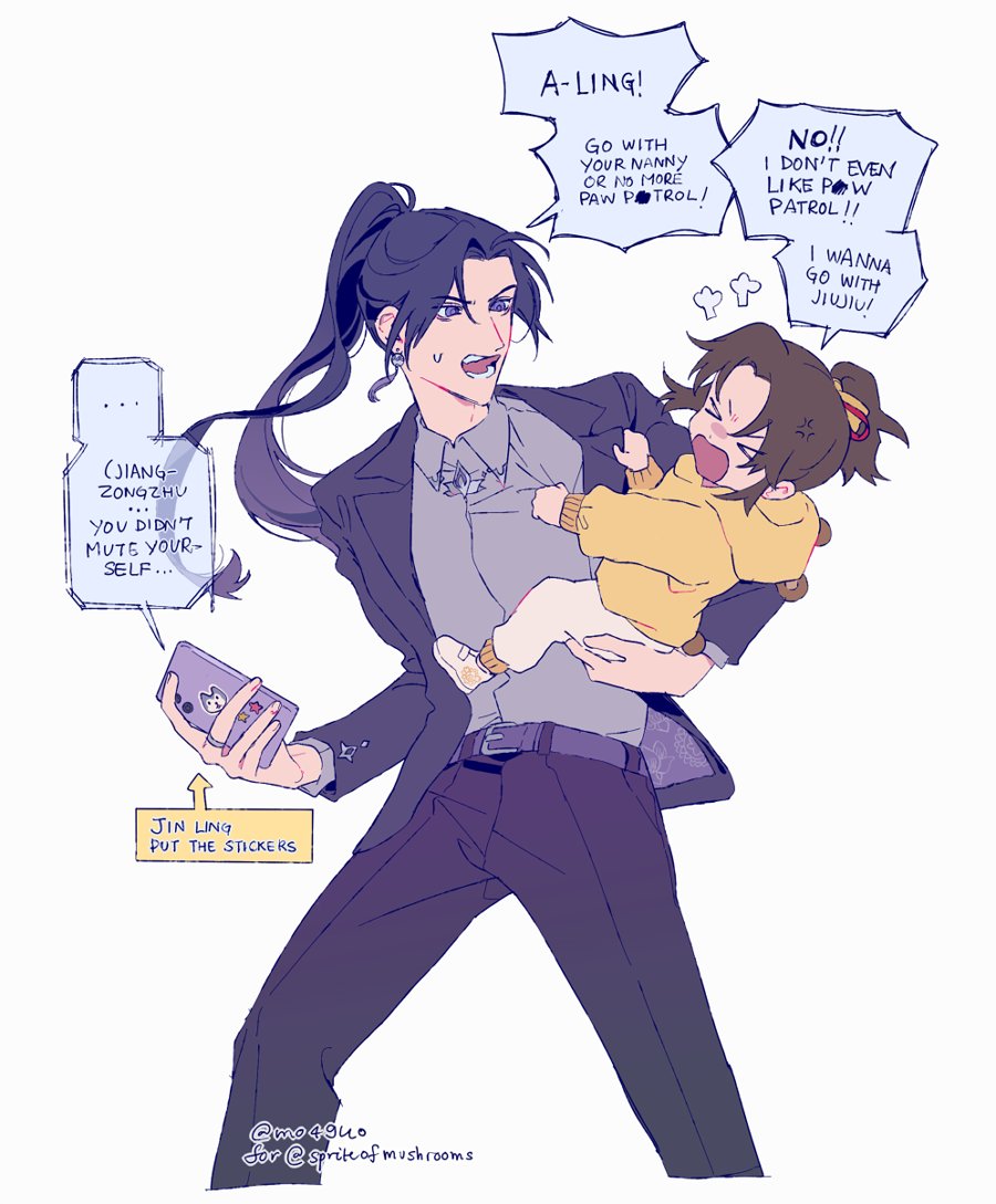 #江澄 #金凌 modern AU jiujiu and baby a-ling for my dear friend on tumblr 💖 jiujiu is working so hard everyday!! pls tell him he is doing so good!!