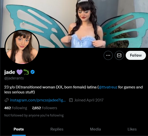 ActuallyJadeM's tweet photo. this is the terf impersonating me please report them https://t.co/RMaMbEiqOg