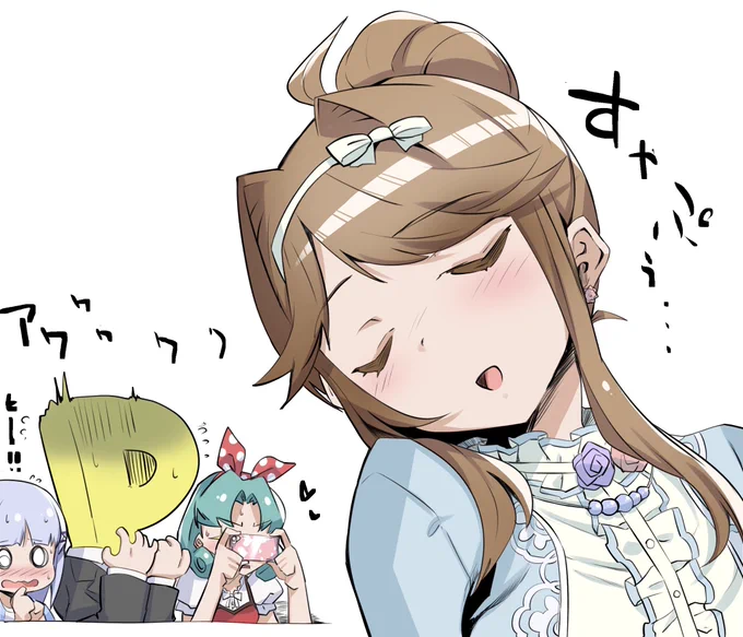 #今年も残りわずかなのでお気に入りの4枚を貼る  朋花様のお悩み相談室やミリキャスが今年だったなんて…来年はもっと真面目な絵描きます
