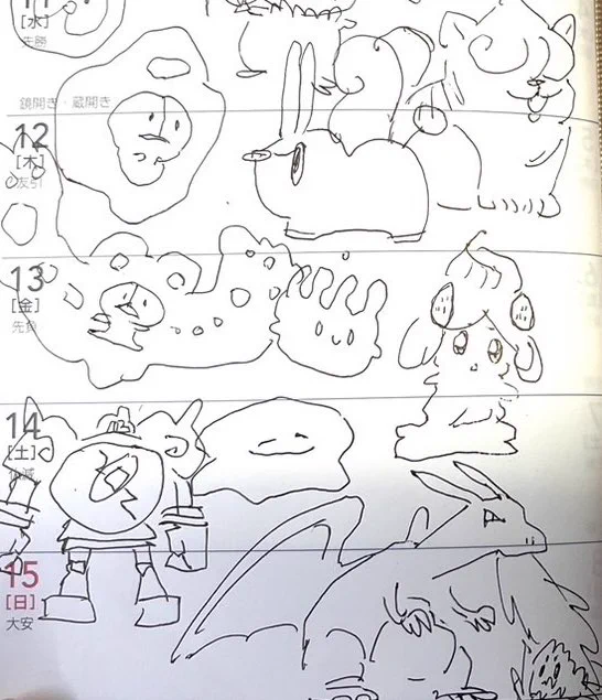 半分寝てる頭で描いた落書き なんかいろいろ違うけど味がある