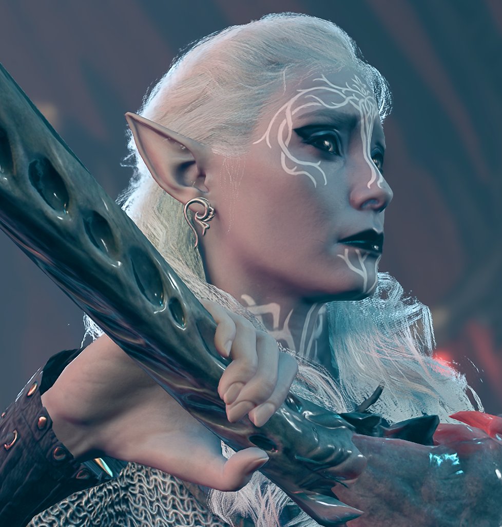 oshiro_draws's tweet photo. reviving myself real quick to show off my Selunite Drow Cleric #BaldursGate3 https://t.co/kLMtvVGCaP