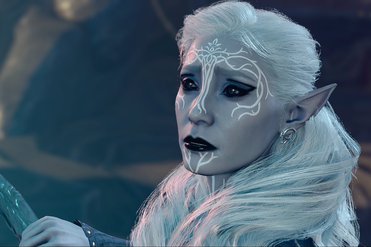oshiro_draws's tweet photo. reviving myself real quick to show off my Selunite Drow Cleric #BaldursGate3 https://t.co/kLMtvVGCaP