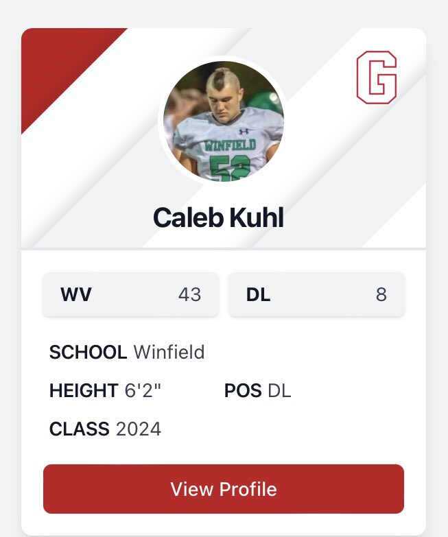 Winfield DL Caleb Kuhl commits to Grove City College (PA)! 

Top 50 player in the 2024 rankings and #8 DL. Congrats from PRZ WV! 

#wvprepfb