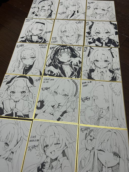 コミケに向けて描いた色紙!!