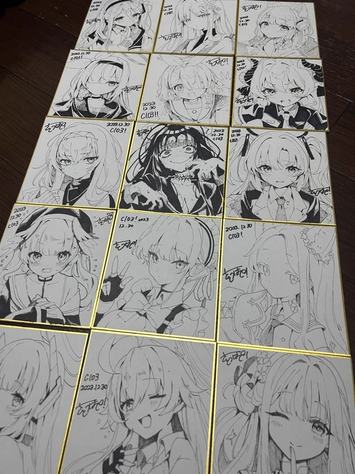 コミケに向けて描いた色紙!!