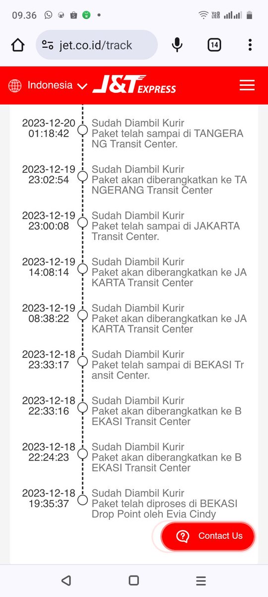 Ni2dCenit's tweet photo. Sungguh kecewa buangeet sama @jntexpressid teman saya kirim dari Bekasi di tgl 18 Desember 2023 daaaan sampai dengan hari ini tgl 29 Desember 2023 belum sampai juga pdhl posisi rumah sy itu di Tangerang Selatan.. Berikut screenshoot tracking resinya ya.. https://t.co/sezIer1I7o