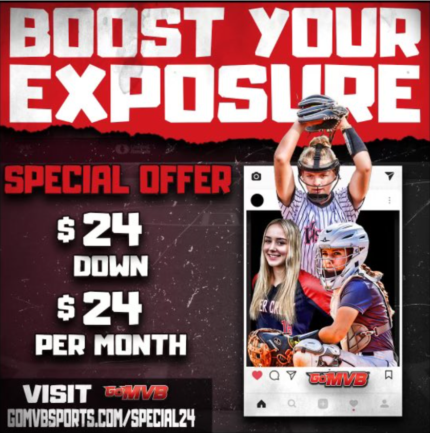 🥎Girls, take advantage of Special Offer below for just $24! Your own personalized website with access to College Coach Nationwide Database along with Boost Exposure Edits! Easily sign up and view Offer⏬⏬⏬ gomvbsports.com/special24 @CoachRayGoMVB @GoMVB