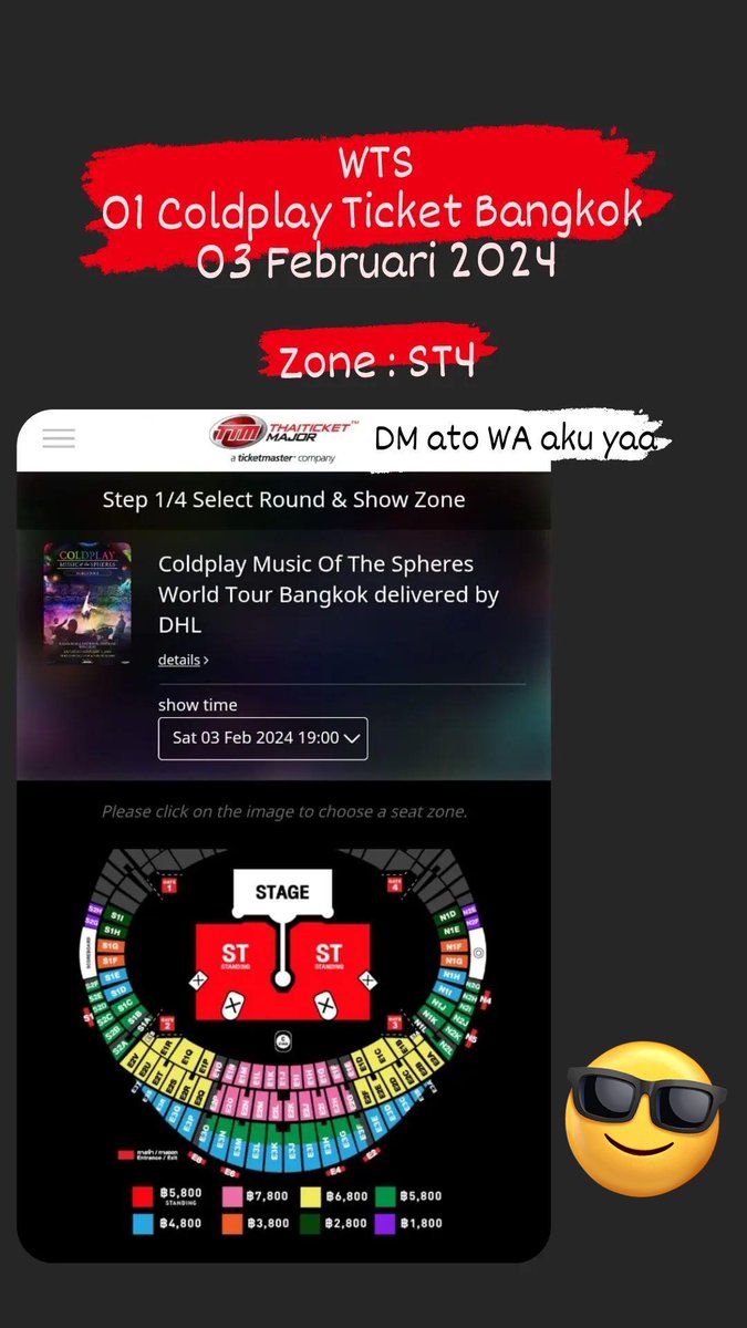 Irma_yuli's tweet photo. WTS 01 Tix ColdplayBKK 
Zone : ST4

#jualticketcoldplayBKK
#WTSColdplayBKK https://t.co/9LJZgb0MJ3