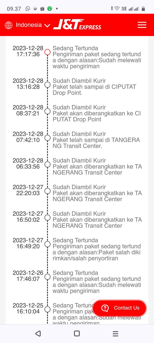 Ni2dCenit's tweet photo. @jntexpressid Sy jg udh chat ke CS walopun yg akhirnya sdh diberi no. laporan tp ttp aja tidak ada inisiatif untuk tlp meminta maaf ada keterlambatan pengiriman atau jujur aja misal paket itu nyasar atau apalah gtu kan sdh jelas disitu ada no tlp baik dr pengirim maupun penerima @jntexpressid https://t.co/nCjIIihNKZ