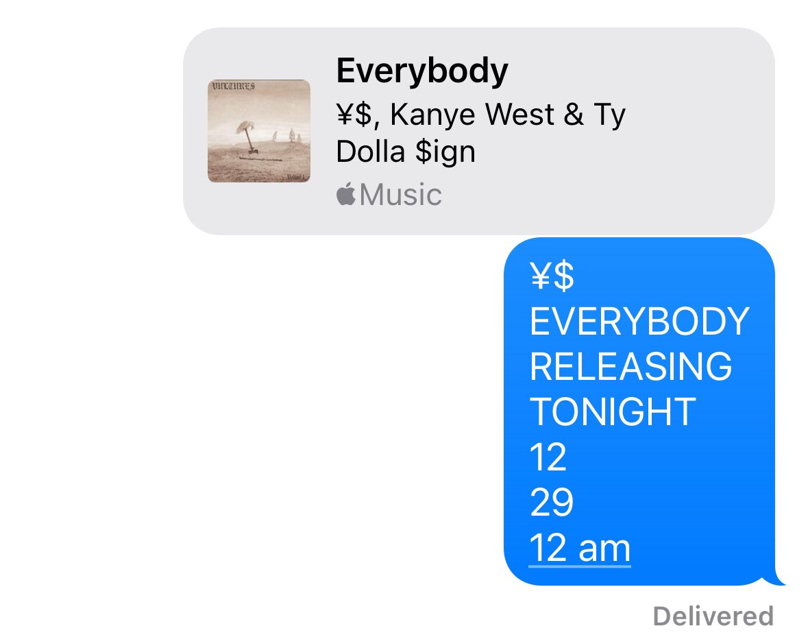 yefanatics's tweet photo. ¥$
EVERYBODY
RELEASING 
TONIGHT 
12 
29 
12 midnight est https://t.co/YY7kGWqsHU