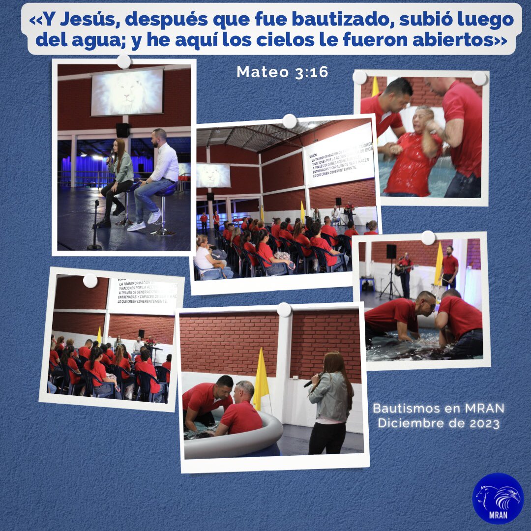 pabloymercedesp's tweet photo. «Y Jesús, después que fue bautizado, subió luego del agua; y he aquí los cielos le fueron abiertos»
Mateo 3:16

Bautismos en MRAN
Diciembre 2023 https://t.co/jZaJS826ML