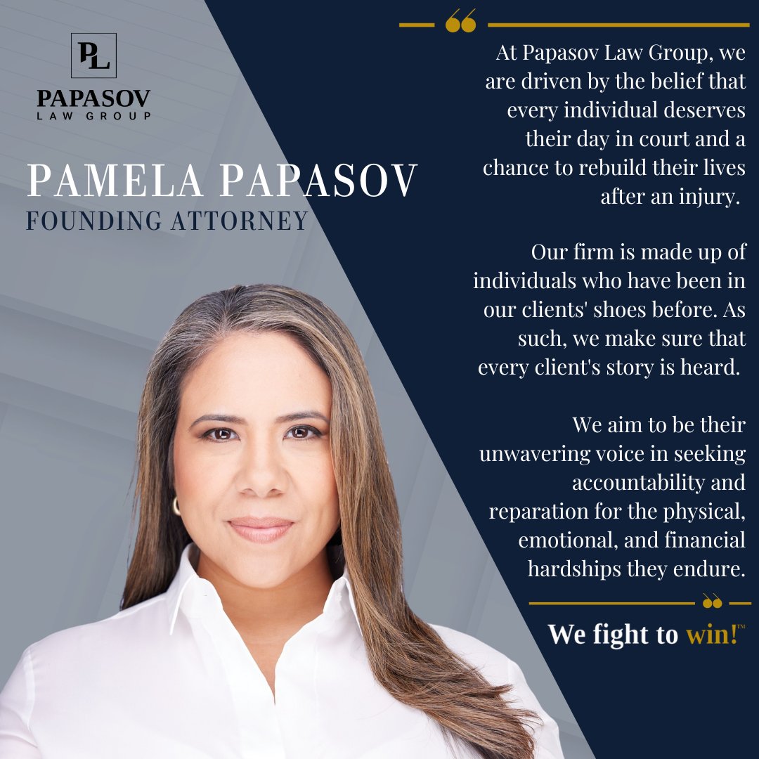 PapasovLawGroup's tweet photo. Let us introduce you to our founding attorney, Pamela, the powerhouse behind our law firm.✨
Permítanos presentarle a nuestra abogada fundadora,
Pamela, la mente detrás de nuestro bufete de abogados.✨
#wefighttowin #lucharparaganar
#personalinjuryattorney https://t.co/R5tZiw6yPk