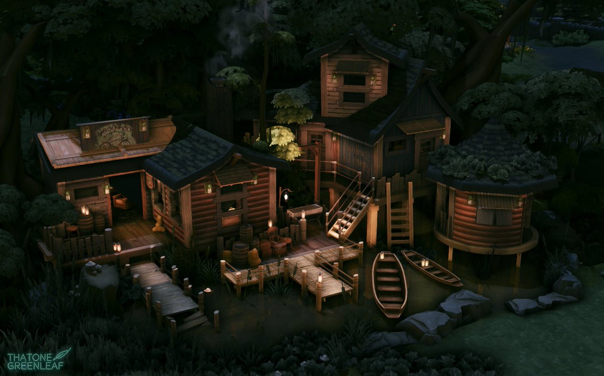 that1greenleaf's tweet photo. GET OUT ME SWAMP... home on stilts 🧌 #TheSims4 #ts4 @TheSims https://t.co/6iNtEuNFfW