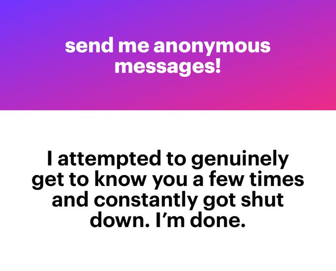 Um  1) I have no idea who this is. 2) Did you ever take an interest in me or anything I post non sexual