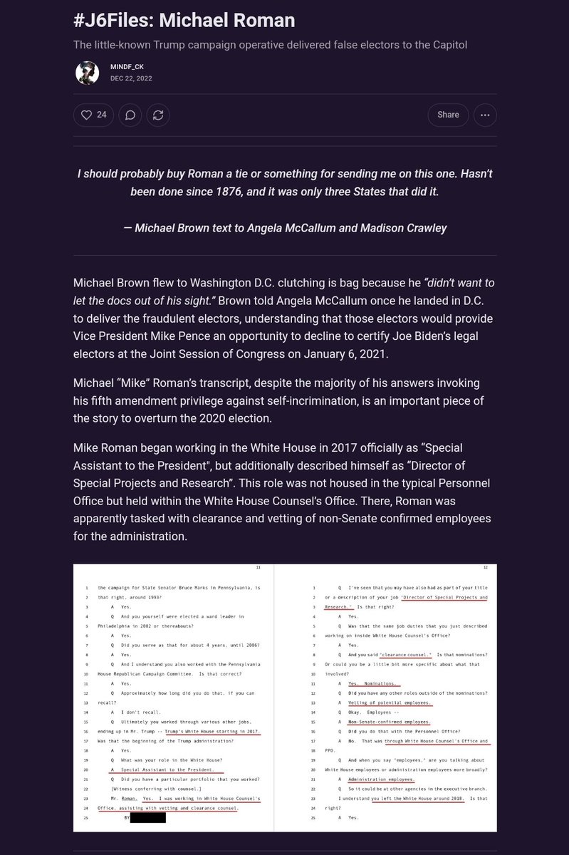 5GW_HotTakes's tweet photo. @lolo13251797 DEC 22, 2022
#J6Files: Michael Roman
The little-known Trump campaign operative delivered false electors to the Capitol
https://t.co/mcg1EO9xF4 https://t.co/SIzu6V5Xij