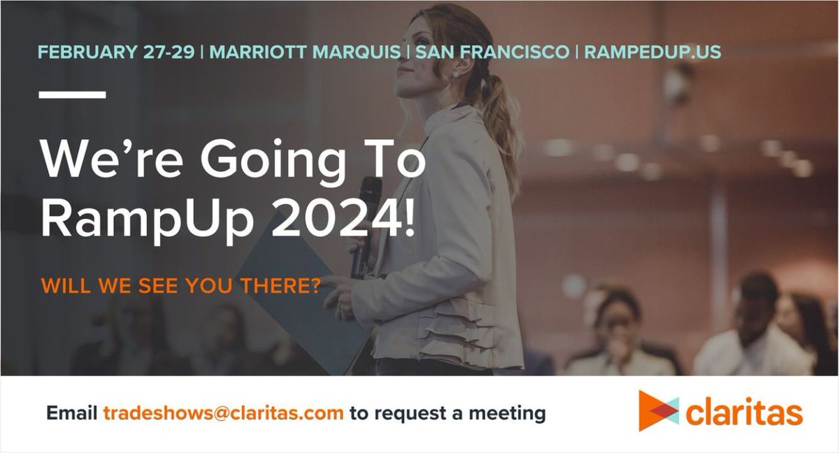 Claritas2_0's tweet image. Will we see you in #SanFrancisco for #RampUp2024? Be sure to reach out to your Claritas Rep directly, or email tradeshows@claritas.com and our team will follow up with you. #Rampup