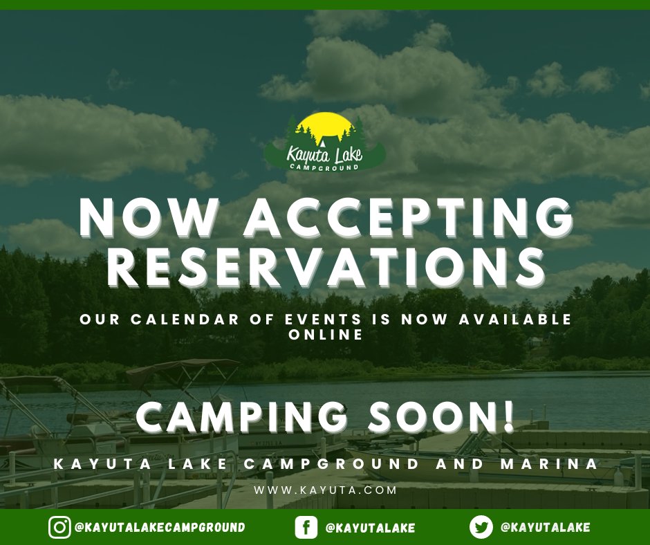 KayutaLake's tweet photo. Look at what’s happening at Kayuta Lake Campground and Marina in 2024!
Our calendar of events. 
Now accepting reservations. 
Kayuta Lake Campground and Marina - Where Memories Are Made! https://t.co/KLpzmhxtxC