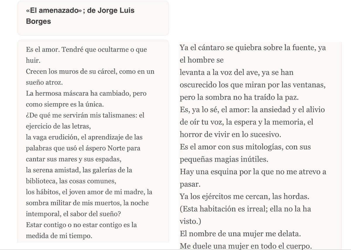 poemasladc's tweet photo. «El amenazado»; de Jorge Luis Borges. https://t.co/333RV8G5wb