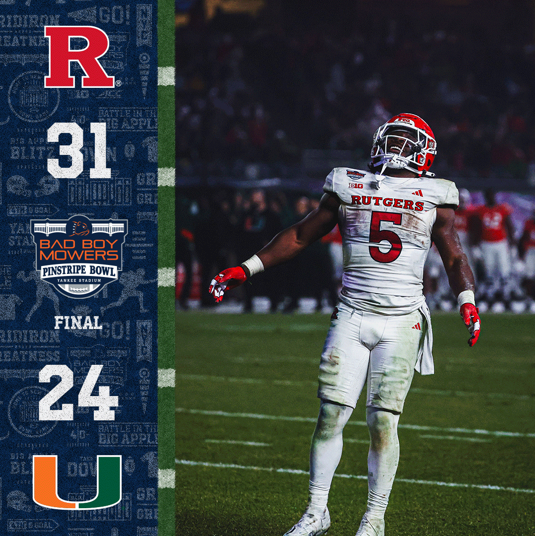 The Final from <a href="/yankeestadium/">Yankee Stadium</a>:

Rutgers - 31
Miami - 24