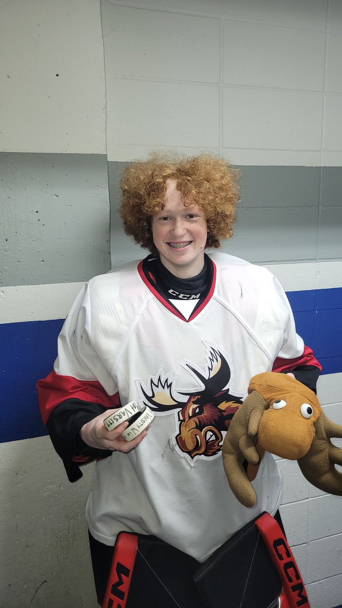 MOOSEHOCKEY24's tweet photo. The boys got the week started with a W against LDC 9 to 0.

Congrats to Junior Goaltender Logan Blahnik on his first Varsity win to go along with the shutout https://t.co/FwtA3TKsLH