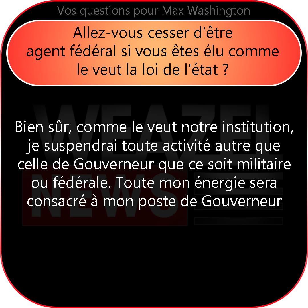 WZN_SA's tweet photo. 🔍Voici le début des réponses du candidat @MaxWashingtonSA à vos questions🗳️
Restez connectés pour les réponses aux autres questions.
#Elections #News #Washington https://t.co/cwlVr69U19