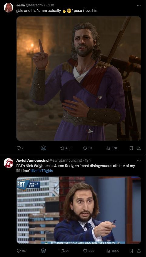 ColtSTaylor's tweet image. LOL.  Alright, Twitter.   

#BG3 #Gale #NickWright